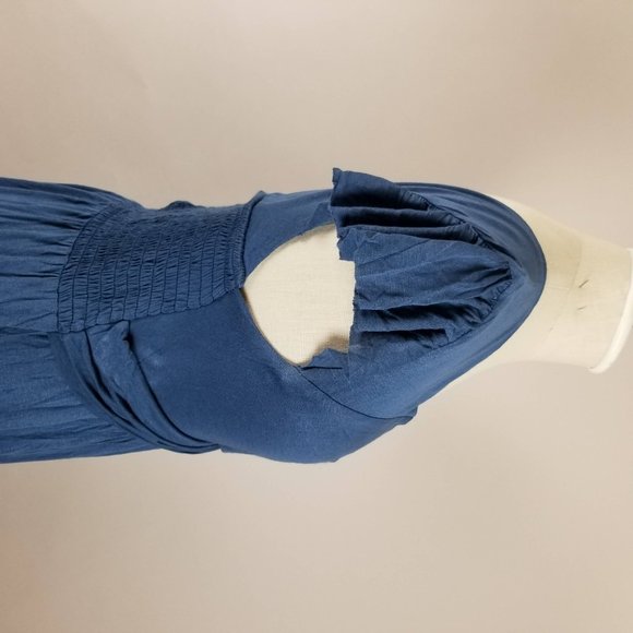 Matty M Romantic Blue Flutter Sleeve Dress - Picture 3 of 3